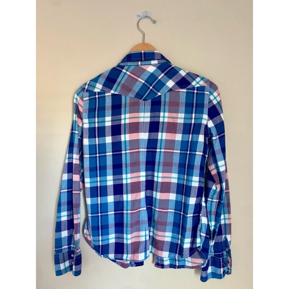American Eagle Outfitters Flannel Blue / Purple / White - Picture 2 of 5